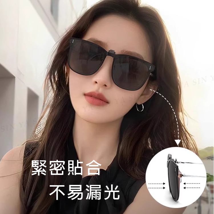 時尚偏光折疊夾片 近視夾片墨鏡 抗UV400+抗藍光夾式墨鏡 防眩光 超輕量僅10g 輕巧 方便 抗UV400-細節圖2