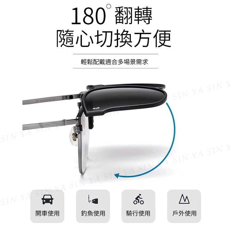 時尚偏光折疊夾片 近視夾片墨鏡 抗UV400+抗藍光夾式墨鏡 防眩光 超輕量僅10g 輕巧 方便 抗UV400-細節圖5