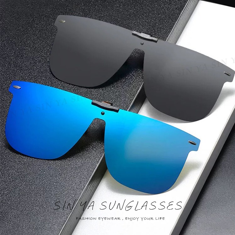 時尚大鏡面夾片 近視夾片墨鏡 抗UV400+抗藍光夾式墨鏡 防眩光 超輕量僅8g 輕巧 方便 抗UV400-細節圖2