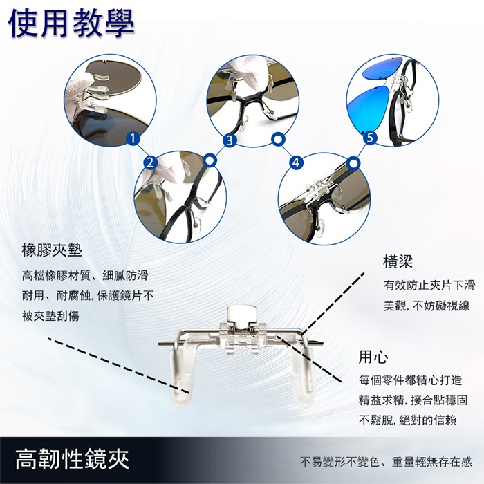 偏光夾片飛行員 夾片太陽眼鏡 水滴型水銀鏡面夾片 抗UV400+抗藍光夾式墨鏡 可掀式太陽 近視最佳首選-細節圖7