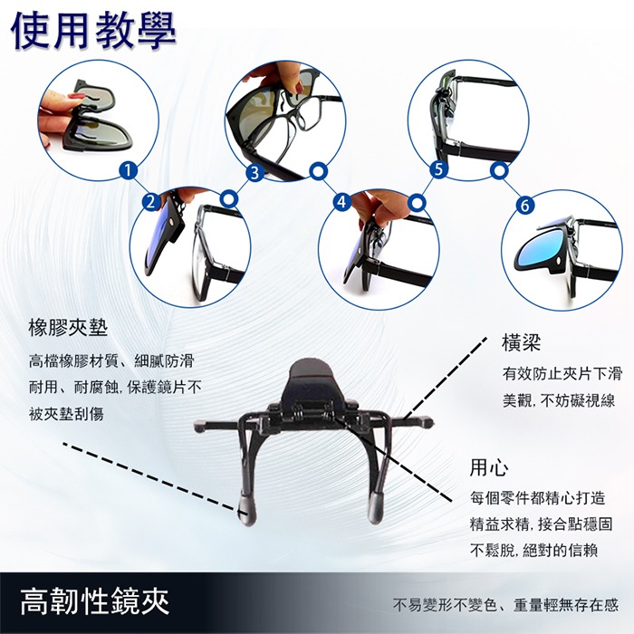 MIT偏光夾片 Polarized夾式太陽眼鏡近視最佳首選 抗UV400+抗藍光 可掀式太陽眼鏡-細節圖5