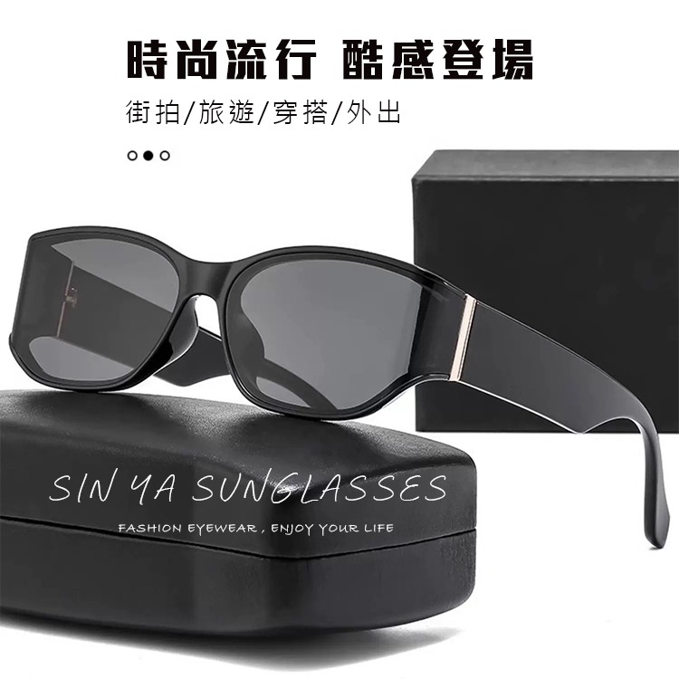 潮流墨鏡 復古高級方框墨鏡 曲面墨鏡 網紅抖音款 誰戴誰好看 太陽眼鏡 物超所值 抗UV400-細節圖2