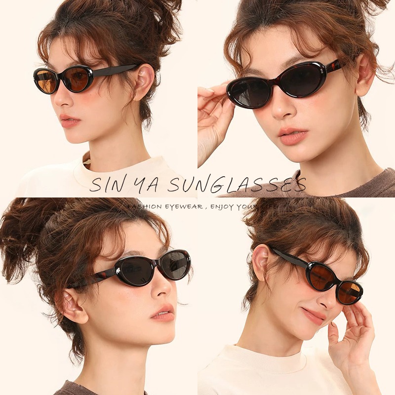 潮流貓眼墨鏡 時髦復古奶白墨鏡 時尚太陽眼鏡 明星同款眼鏡 顯小臉 UV400 N25-細節圖5