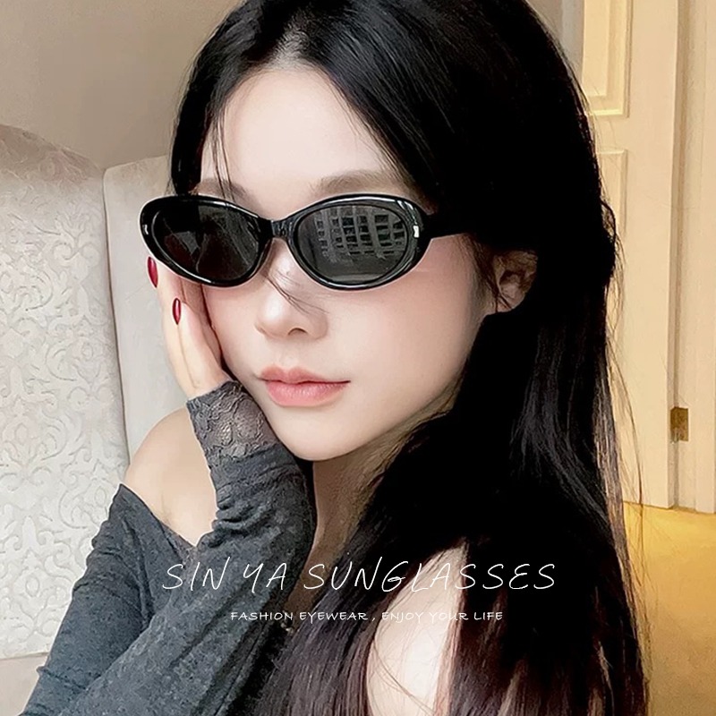 潮流貓眼墨鏡 時髦復古奶白墨鏡 時尚太陽眼鏡 明星同款眼鏡 顯小臉 UV400 N25-細節圖7