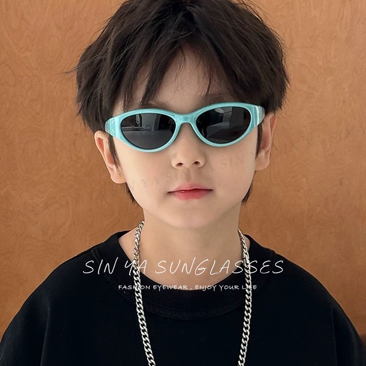 韓國兒童偏光墨鏡 科技感貓眼造型 兒童休閒墨鏡 矽膠輕盈材質 2~10歲適用 抗UV400 N2046-細節圖3