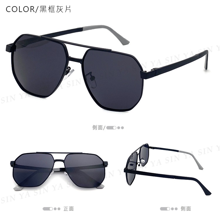 時尚飛行員墨鏡 駕駛偏光墨鏡 金屬框彈簧腳 Polarized輕量僅22g 抗UV400 N970-規格圖11