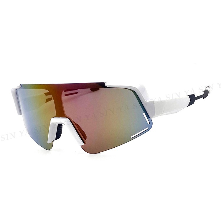 頂級運動偏光太陽眼鏡 戶外大框風鏡騎行眼鏡 炫彩白框 抗UV400 N517-規格圖11