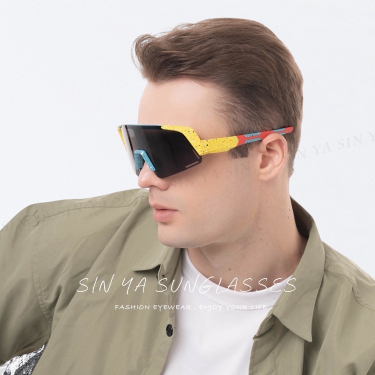 頂級運動偏光太陽眼鏡 戶外大框風鏡騎行眼鏡 炫彩框 抗UV400 N517-細節圖2