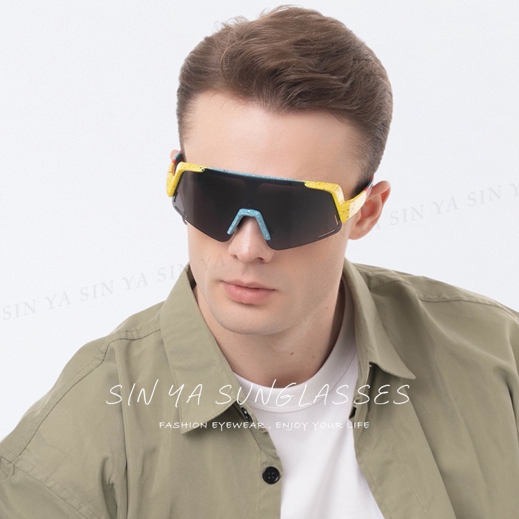 頂級運動偏光太陽眼鏡 戶外大框風鏡騎行眼鏡 炫彩框 抗UV400 N517-細節圖3