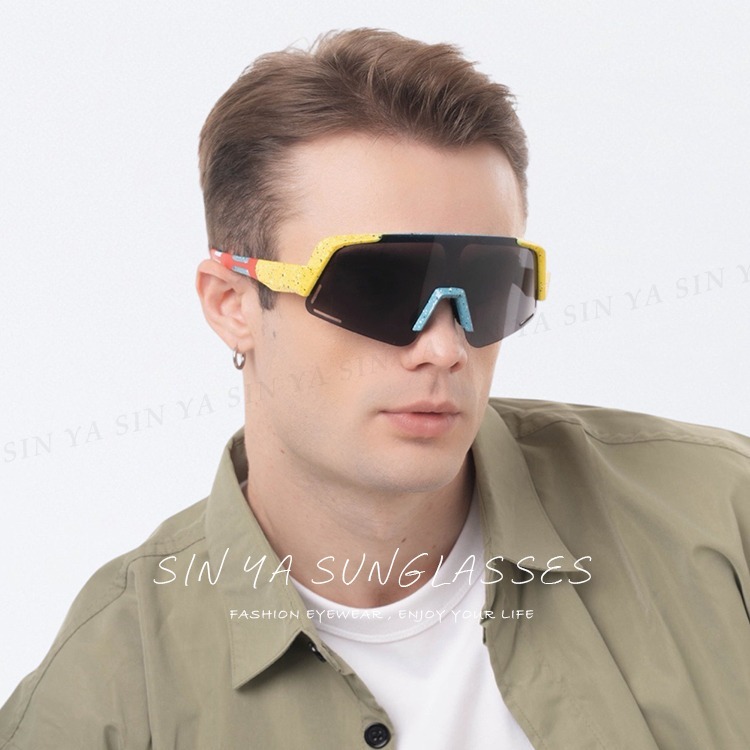 頂級運動偏光太陽眼鏡 戶外大框風鏡騎行眼鏡 炫彩框 抗UV400 N517-細節圖4