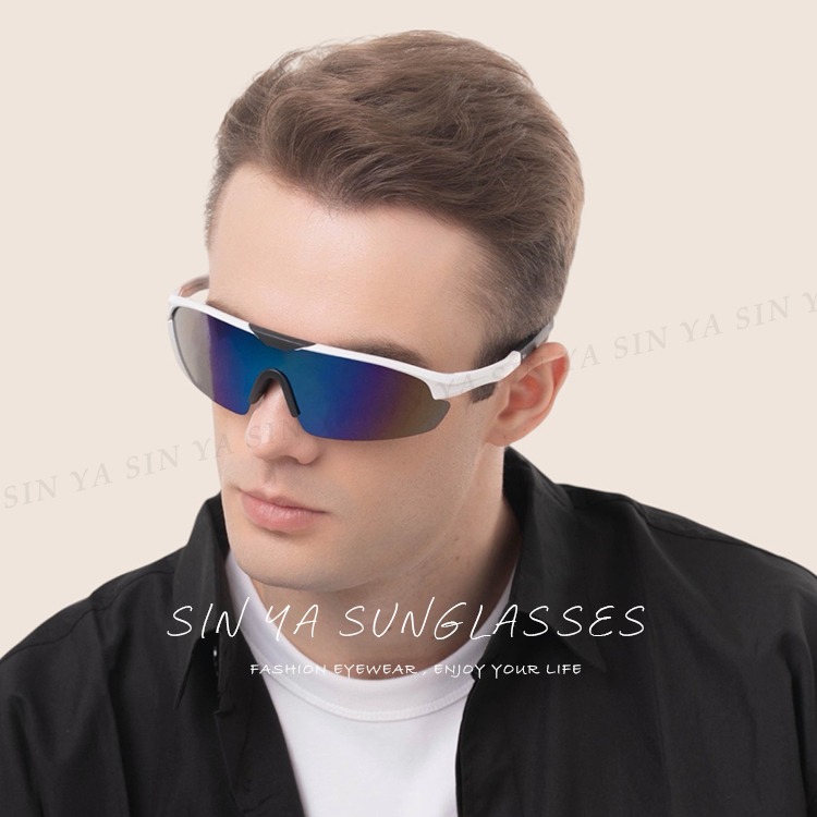 Polarized運動偏光墨鏡 大框絢彩輕量款 變色鏡片 防眩光 抗UV 抗衝擊 騎行眼鏡 慢跑眼鏡 N82549-細節圖3