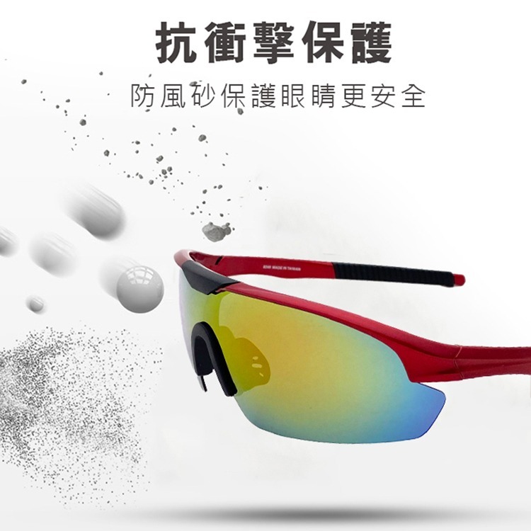 【限時購】Polarized運動偏光墨鏡 大框絢彩輕量款 變色鏡片 防眩光 抗UV 抗衝擊 騎行眼鏡 N82549-細節圖4