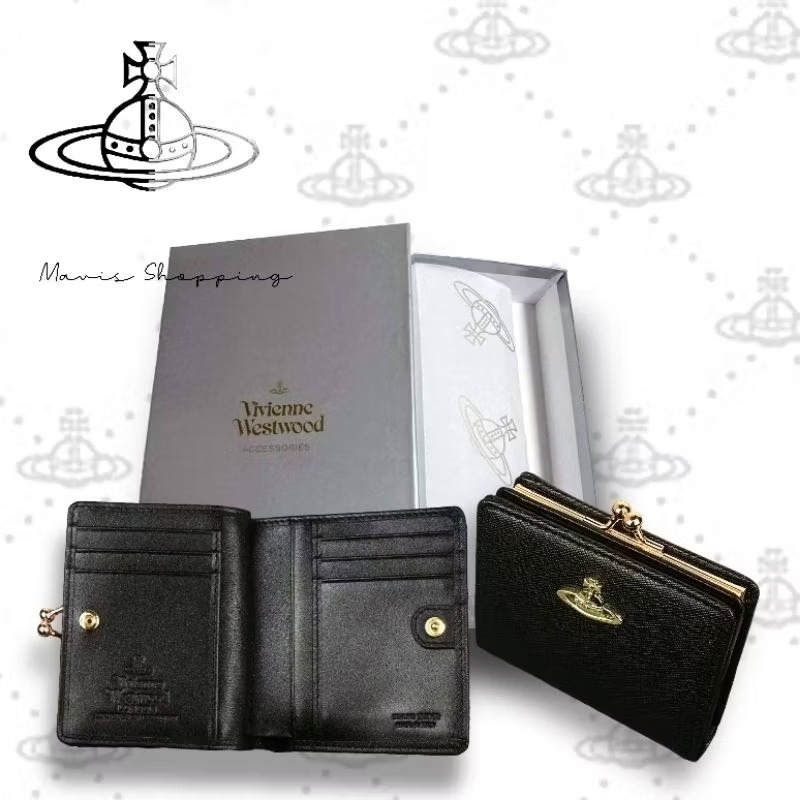 日本Vivienne Westwood-薇薇安.威斯特伍德/十字牛皮防刮-中性短皮夾-細節圖2