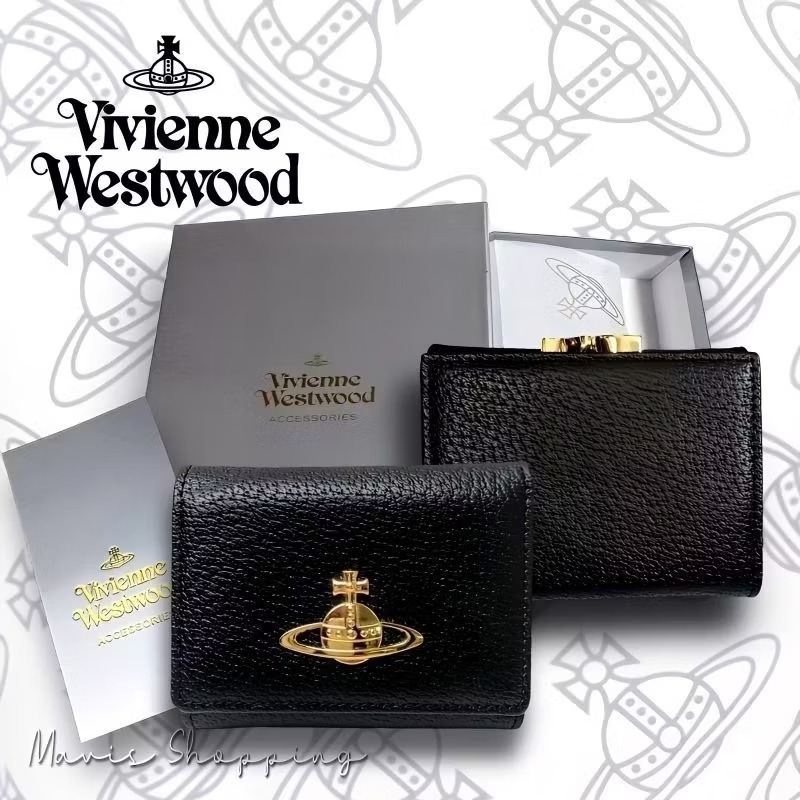 日本Vivienne Westwood  Matel土 星ORB 真皮革 三摺釦/正品短夾/皮夾-錢包-細節圖2