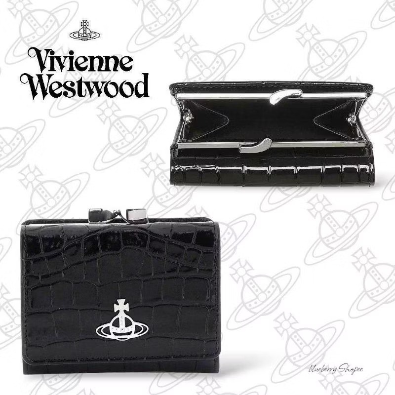 現貨Vivienne Westwood薇薇安-威斯特伍德/鱷魚紋牛皮革/三折皮夾錢包-細節圖2