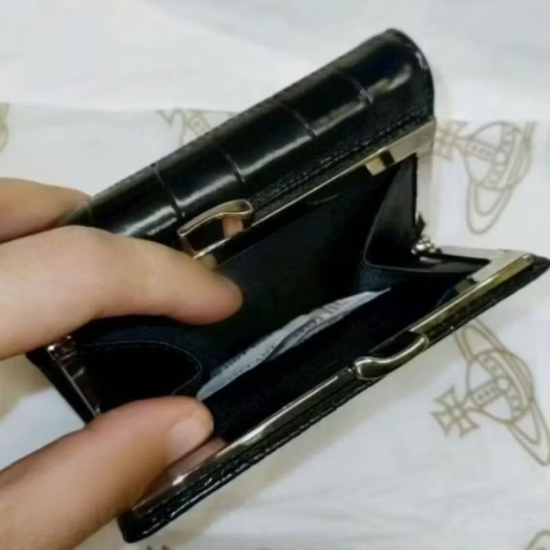 現貨Vivienne Westwood薇薇安-威斯特伍德/鱷魚紋牛皮革/三折皮夾錢包-細節圖4