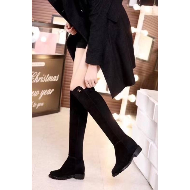 {真皮}麂皮 伸縮長靴-細節圖3