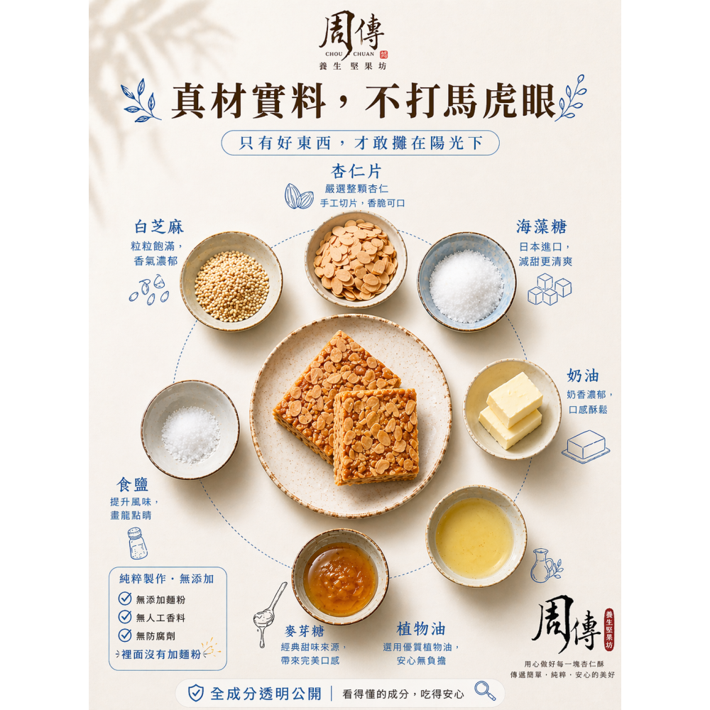 周傳 杏仁酥 高雄名產 鳳山名產 口味  (酥脆) 桶裝 伴手禮 年節送禮 限時特價中-細節圖2