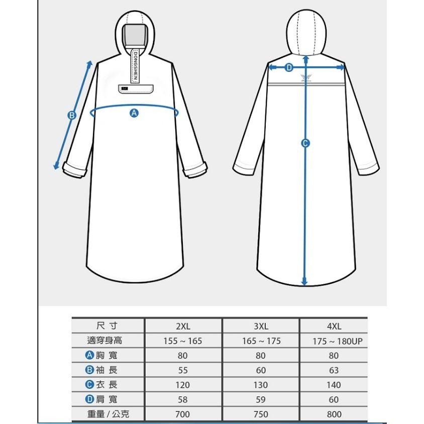 【周傳】外送員雨衣 DongShen 東伸 旅行者第2代半開式雨衣(套頭式)輕量型 一件式雨衣 現貨-細節圖2
