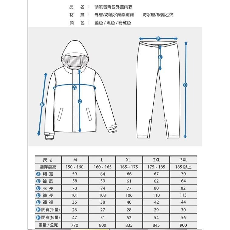 【周傳】領航者 背包雨衣 二件式 書包雨衣 外套雨衣 東伸-細節圖7