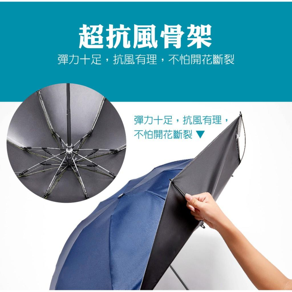 [周傳]大傘面 反向手開傘 工具人隨身輕量防風傘 輕量 反向收傘 抗風 黑膠防曬 5.0/周傳-細節圖7