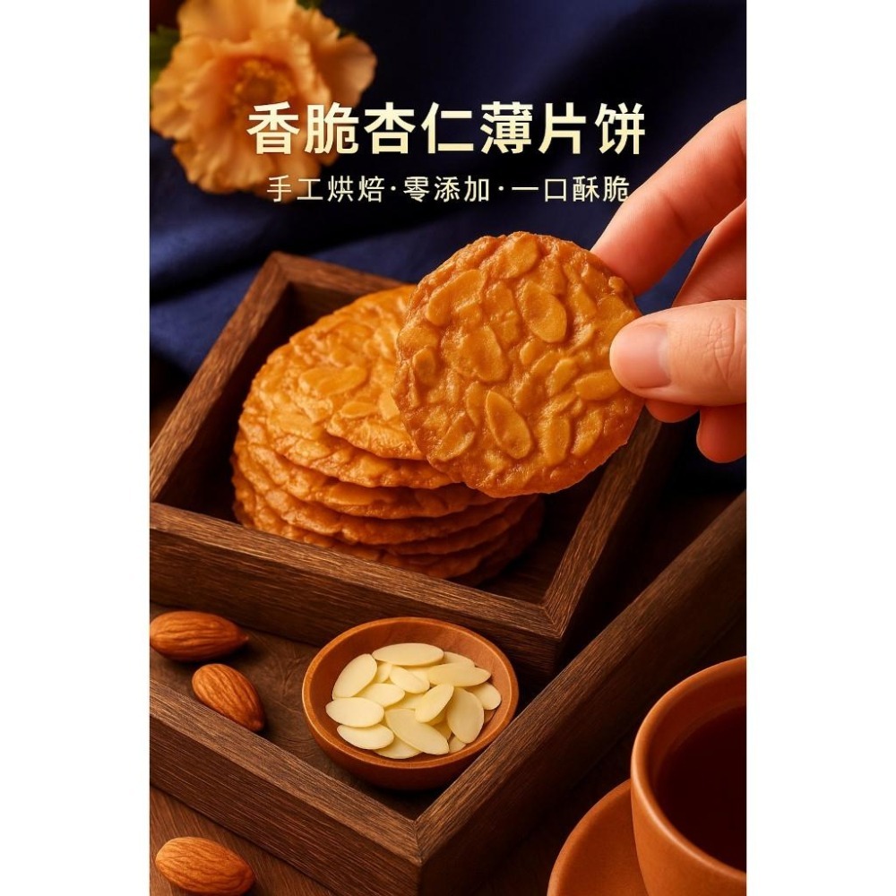 【周傳】杏仁南瓜瓦片 杏仁南瓜脆片 杏仁餅 手工 製作 餅乾 年貨 茶點 下午茶 點心 台灣 名產 快速出貨-細節圖2