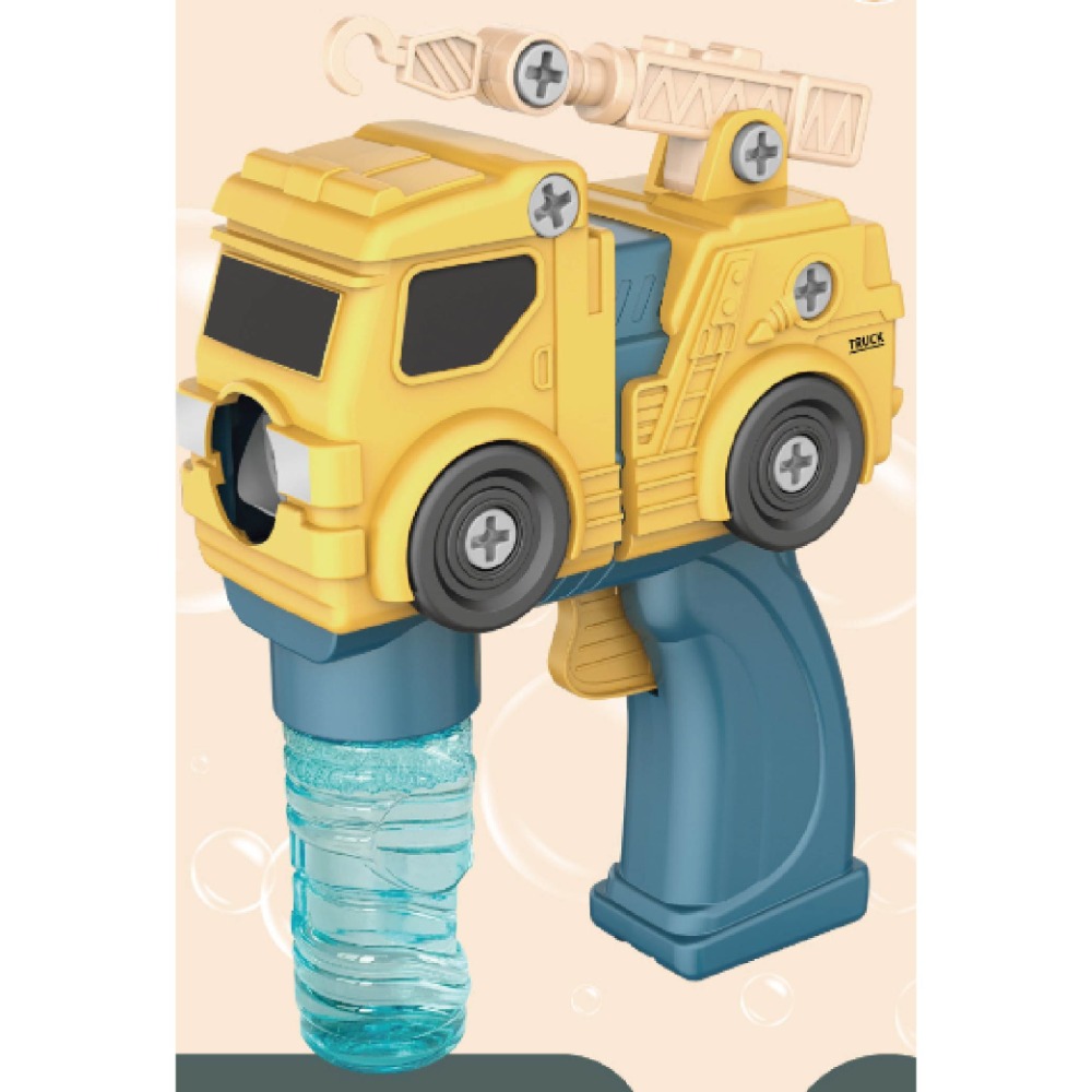 台灣全新現貨 工程電動泡泡槍 泡泡 玩具 泡泡槍 工程車 造型 附泡泡水 男孩送禮 3歲以上-細節圖2