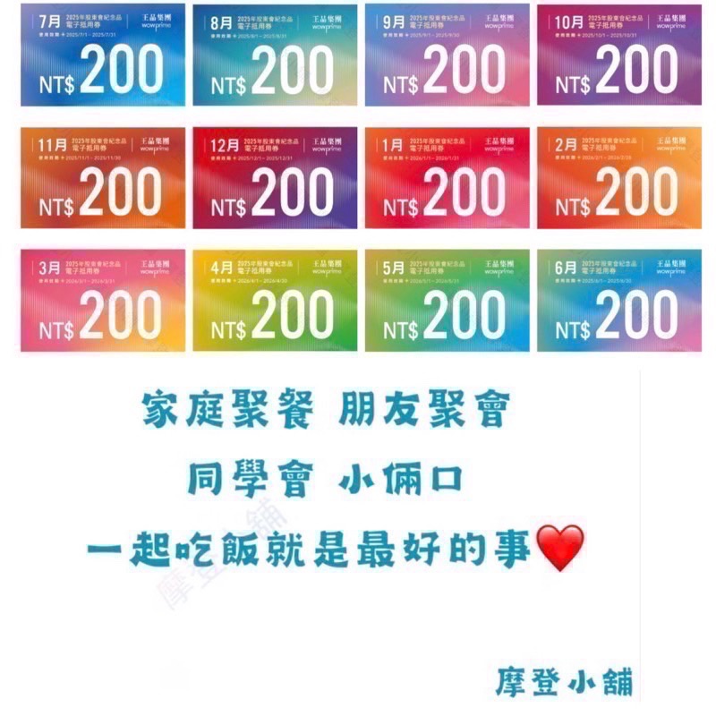 王品集團 股東會紀念品200元電子劵 王品全品牌皆可使用  夏慕尼 原燒 肉次方 藝奇 和牛涮 西堤 請看商品簡介-細節圖3