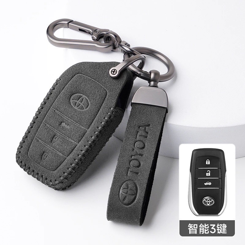 現貨免運 豐田 Toyota專用  Corolla Altis RAV4 ASURADA 翻毛皮鑰匙套 鑰匙圈-規格圖8