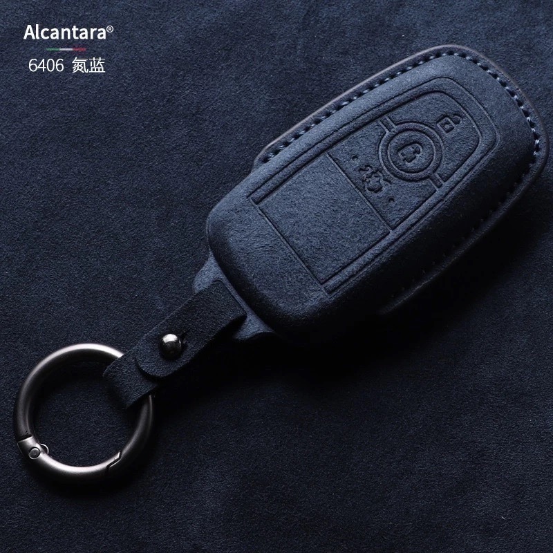 現貨 Ford  Focus MK4 ST Kuga 180 ST福特鑰匙套 鑰匙皮套 Alcanta意大利進口翻毛皮-規格圖7
