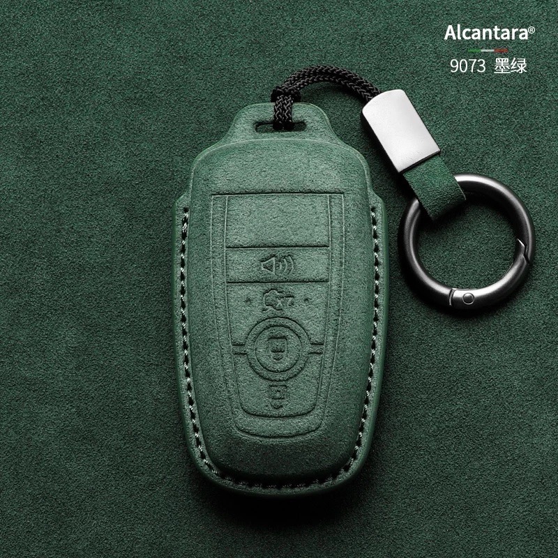 現貨 Ford  Focus MK4 ST Kuga 180 ST福特鑰匙套 鑰匙皮套 Alcanta意大利進口翻毛皮-規格圖7