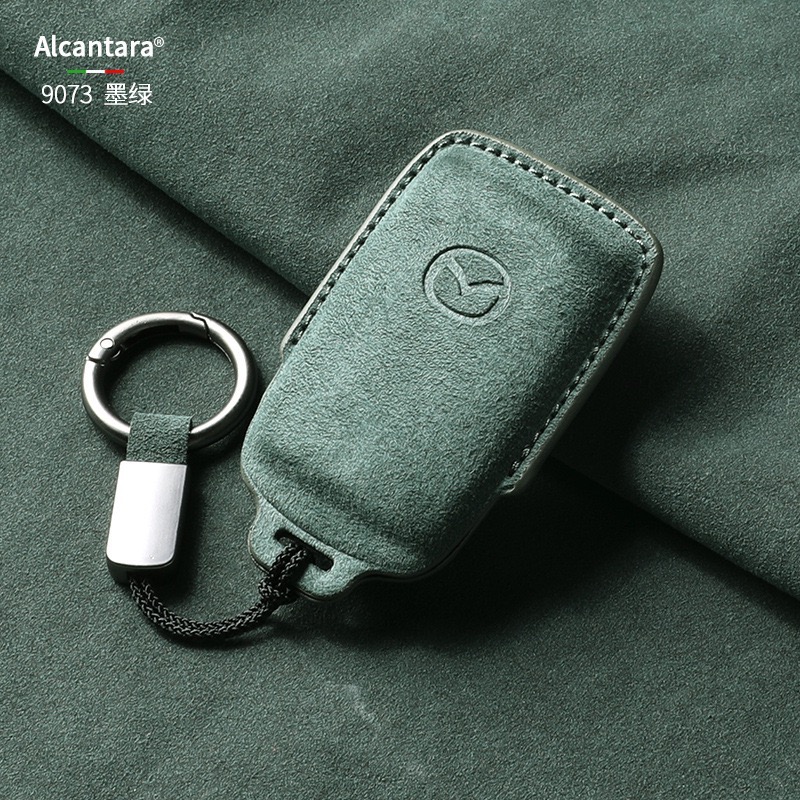 馬自達 Mazda CX-5  全包翻毛皮扣 CX-T50 馬自達侧按鑰匙扣 鑰匙圈 Alcantara 鑰匙皮套-規格圖7