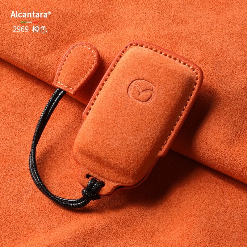 馬自達 Mazda CX-5  全包翻毛皮扣 CX-T50 馬自達侧按鑰匙扣 鑰匙圈 Alcantara 鑰匙皮套-規格圖7