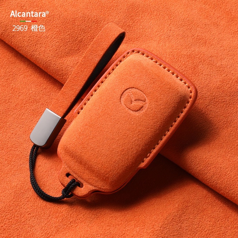 馬自達 Mazda CX-5  全包翻毛皮扣 CX-T50 馬自達侧按鑰匙扣 鑰匙圈 Alcantara 鑰匙皮套-規格圖7