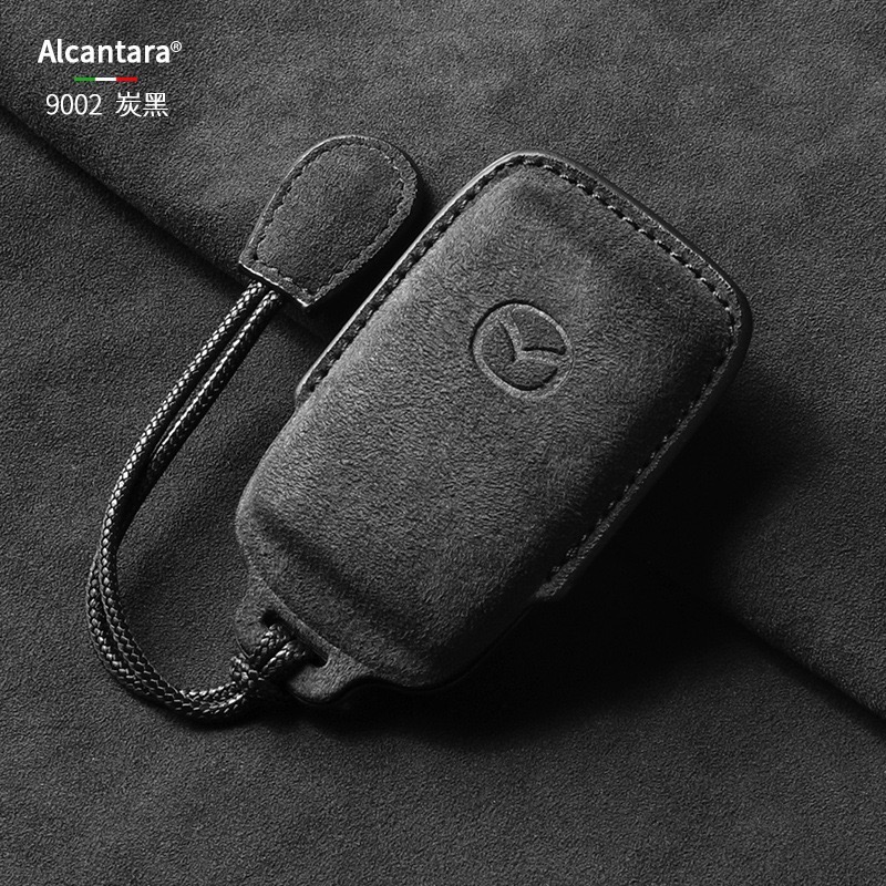 馬自達 Mazda CX-5  全包翻毛皮扣 CX-T50 馬自達侧按鑰匙扣 鑰匙圈 Alcantara 鑰匙皮套-規格圖7