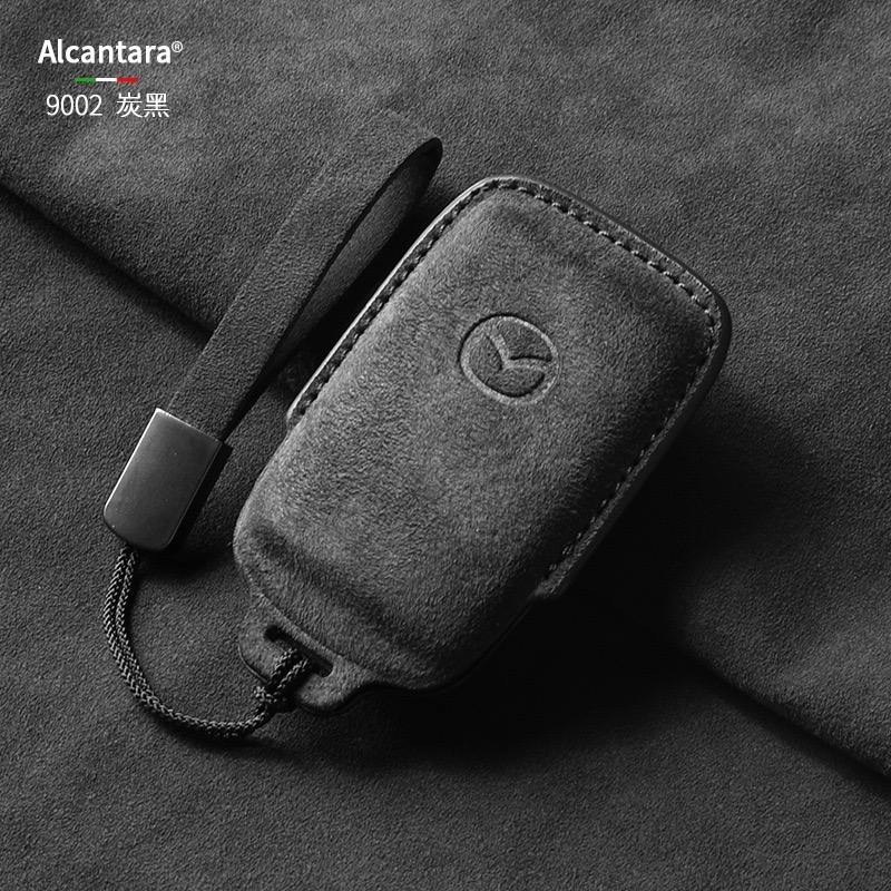馬自達 Mazda CX-5  全包翻毛皮扣 CX-T50 馬自達侧按鑰匙扣 鑰匙圈 Alcantara 鑰匙皮套-規格圖7