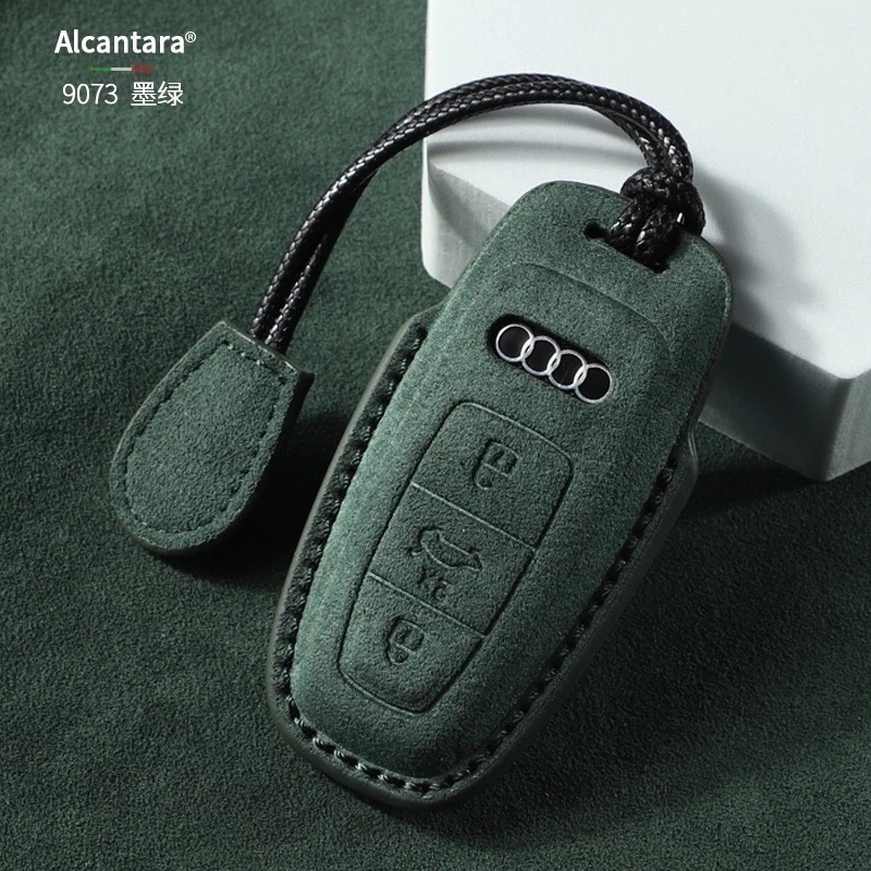 Audi 奧迪  A3 A5 A6 LA7 Q2L Q3 Q5L Q6 Q7 Q8e Alcantara 翻毛皮鑰匙皮套-規格圖9