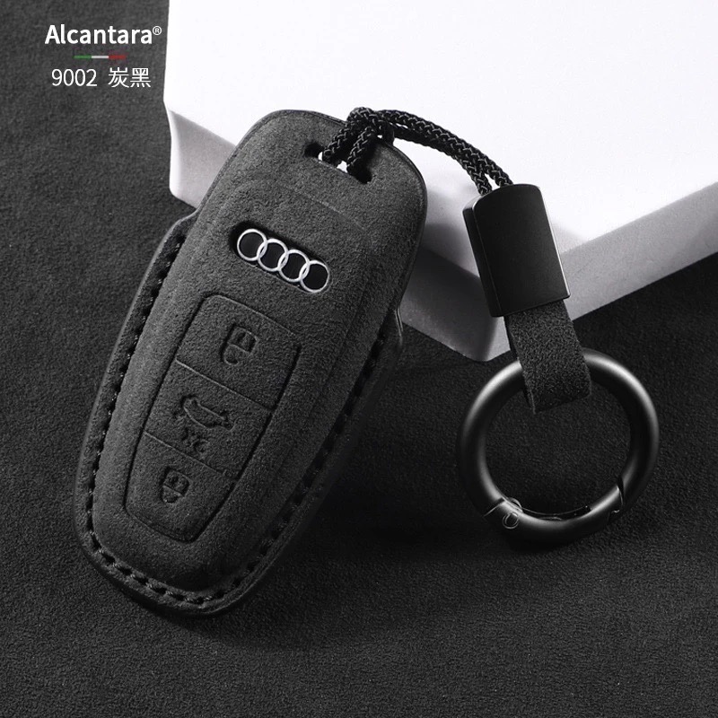 Audi 奧迪  A3 A5 A6 LA7 Q2L Q3 Q5L Q6 Q7 Q8e Alcantara 翻毛皮鑰匙皮套-規格圖9