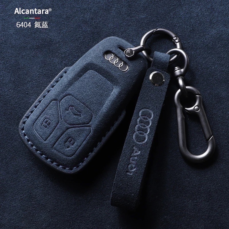 Audi 奧迪  A3 A5 A6 LA7 Q2L Q3 Q5L Q6 Q7 Q8e Alcantara 翻毛皮鑰匙皮套-規格圖9