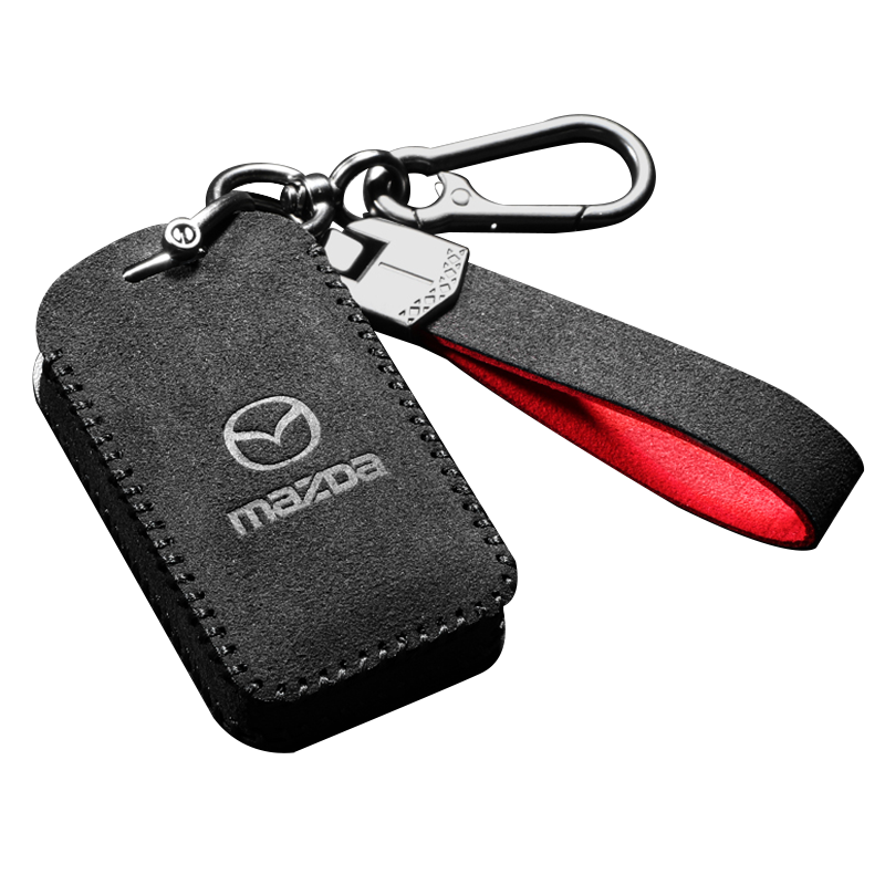 2025 新款 2鍵鑰匙皮套 馬自達 Mazda CX5馬2/馬3/馬6/CX8/CX30 盾扣 翻毛皮 鑰匙皮套-細節圖8