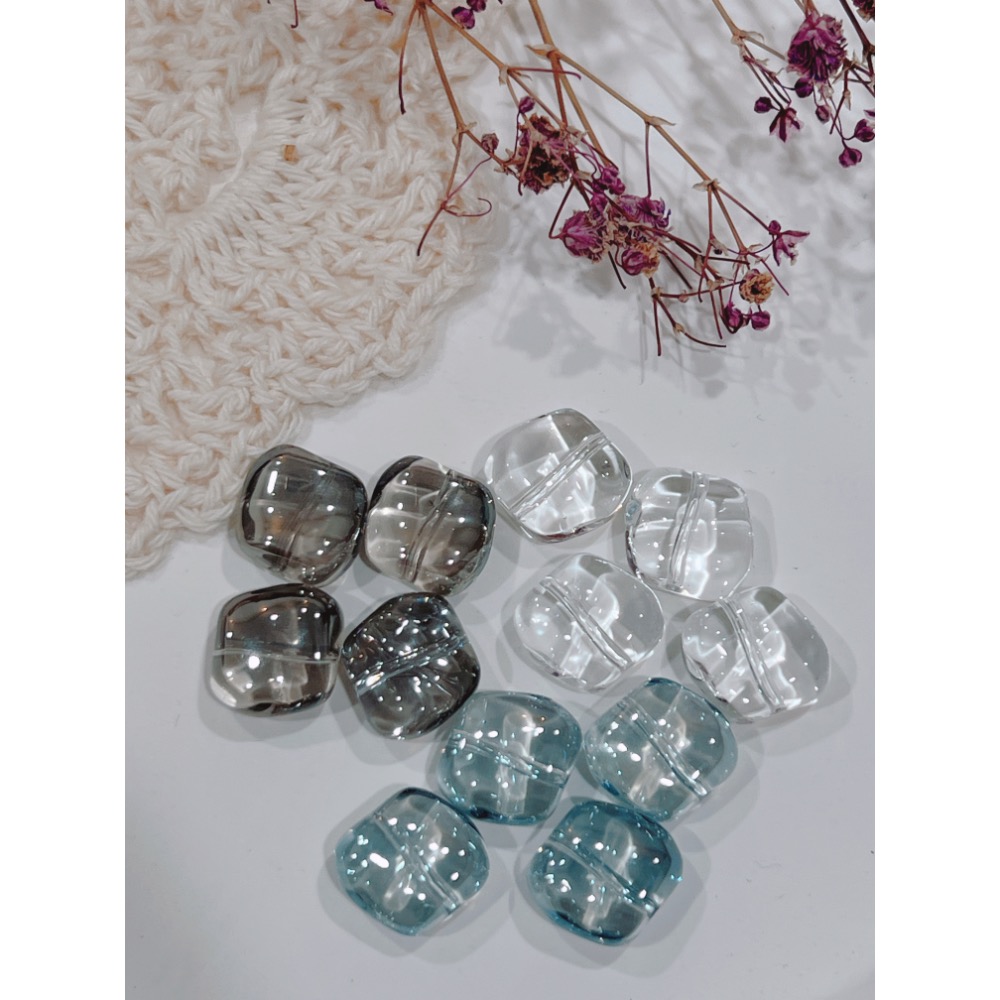 ✦DIY高雄飾品✦ 冰冰透透不規則玻璃散珠串珠-細節圖2