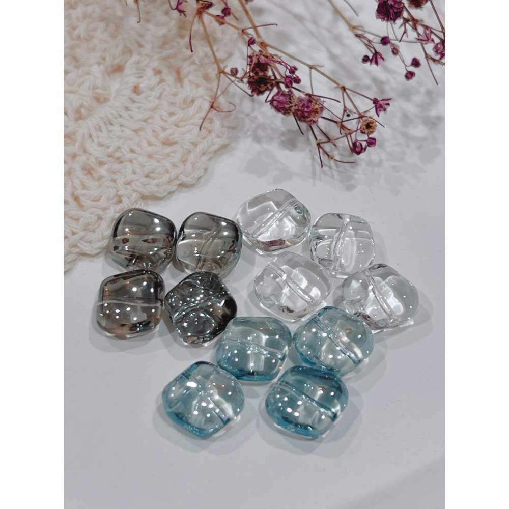 ✦DIY高雄飾品✦ 冰冰透透不規則玻璃散珠串珠-細節圖3