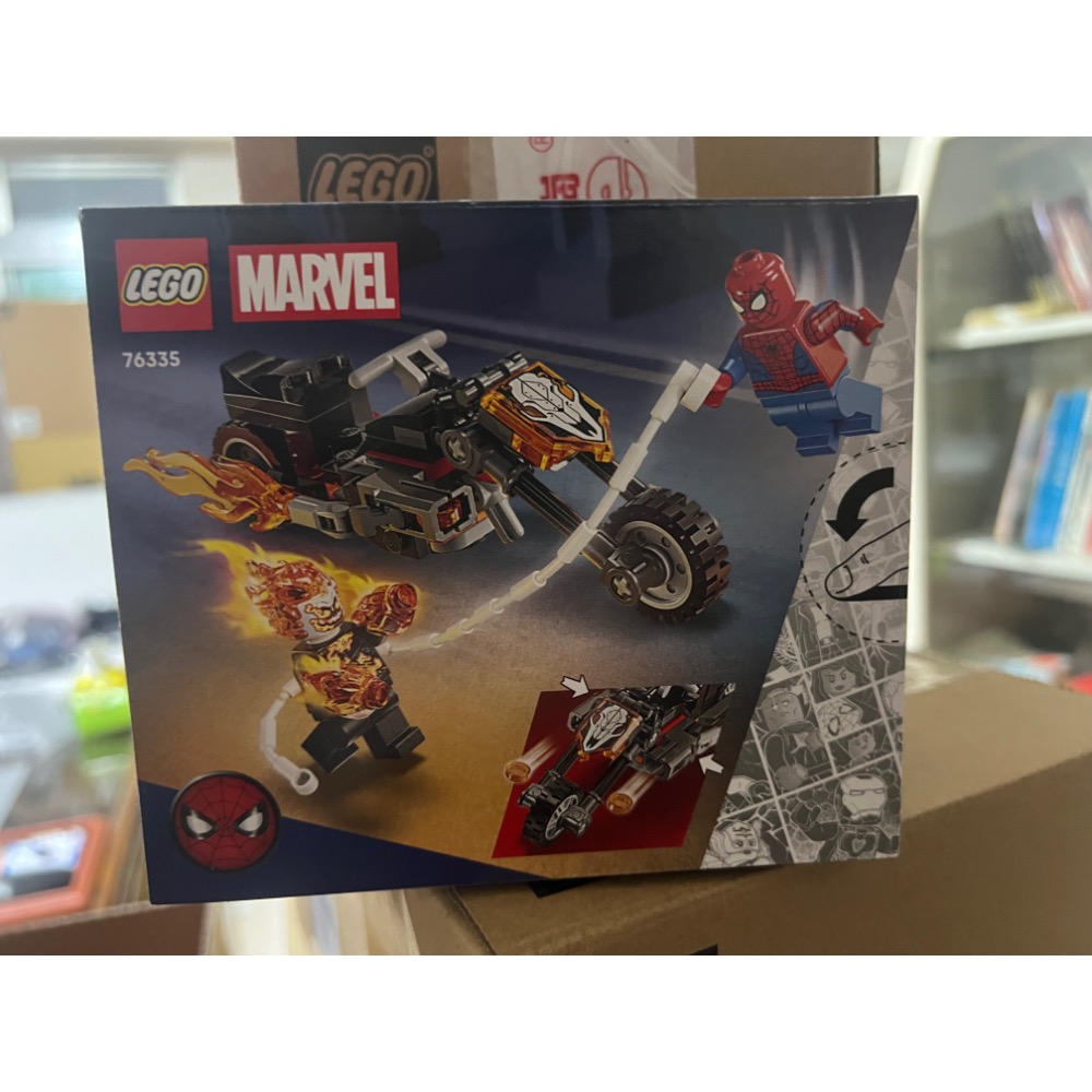 樂高 LEGO 76335 超級英雄 蜘蛛人大戰惡靈戰警摩托車 蜘蛛人 惡靈戰警 漫威 Marvel-細節圖2