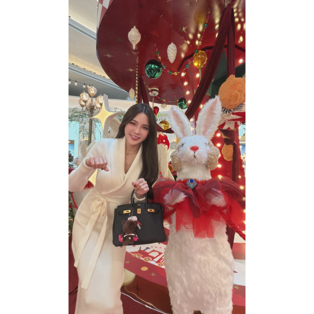 白月光千金針織綁帶洋裝-細節圖3