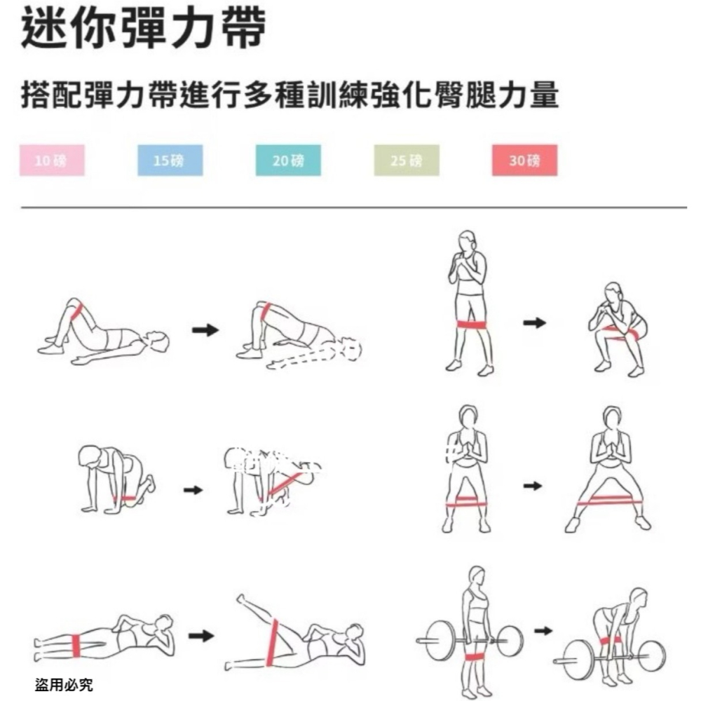 【橦年夢想百貨行】NYAMBA 柔軟度訓練小型矽膠彈力帶 (多種磅數) 、阻力帶、阻力訓練、運動用品-細節圖7