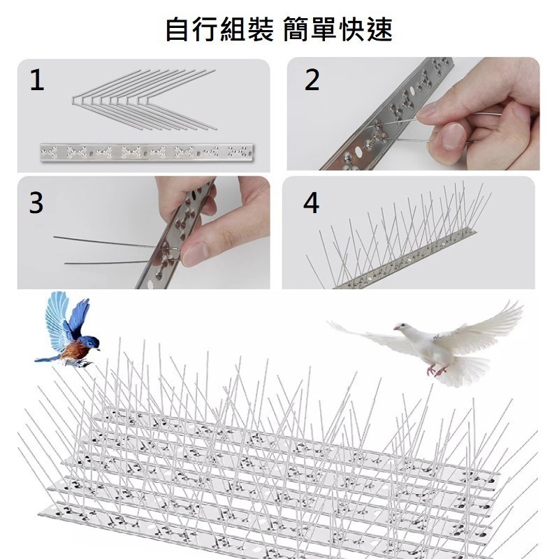 不鏽鋼防鳥刺 防鳥屎 防鳥器 防鴿子 不銹鋼防鳥刺 防貓 防鼠 防盜 防動物 防攀爬 驅鳥 驅鳥神器 防狗 防鴿 趕鳥-細節圖4