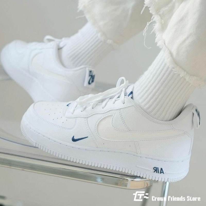 日本代購  免稅 ike Air Force 1 反光 小藍勾 小勾 刺繡-細節圖3