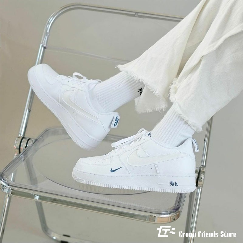 日本代購  免稅 ike Air Force 1 反光 小藍勾 小勾 刺繡-細節圖4