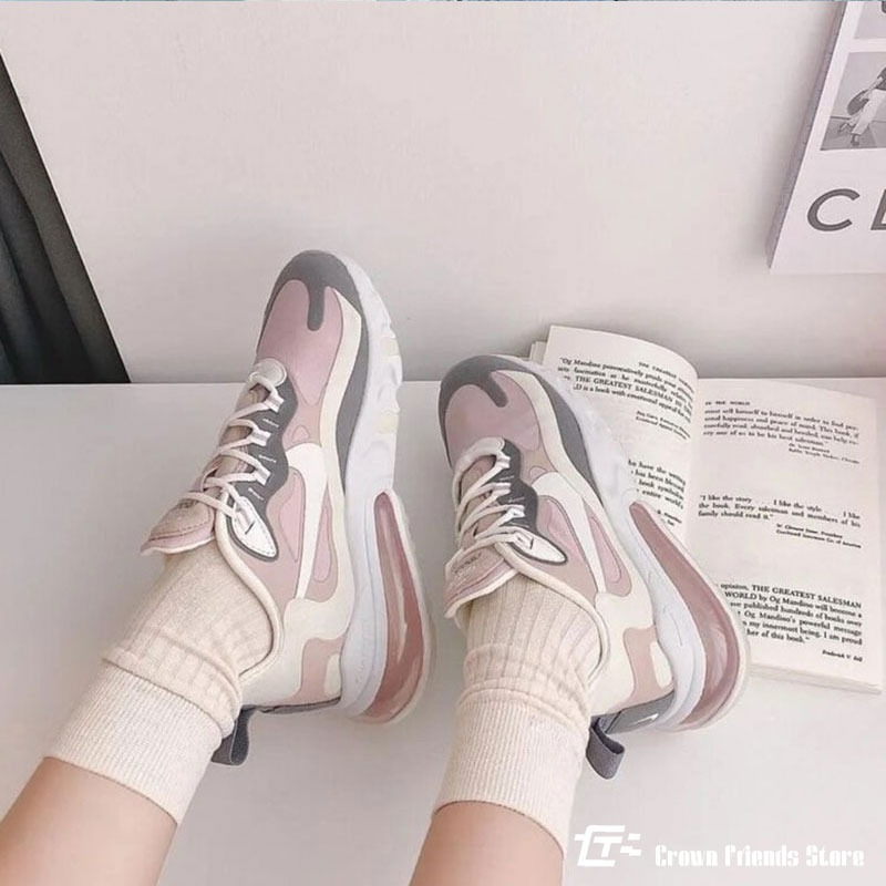 日本代購 附發票 Nike270 黑白 奶茶 棉花糖 女鞋 休閒慢跑鞋-細節圖3
