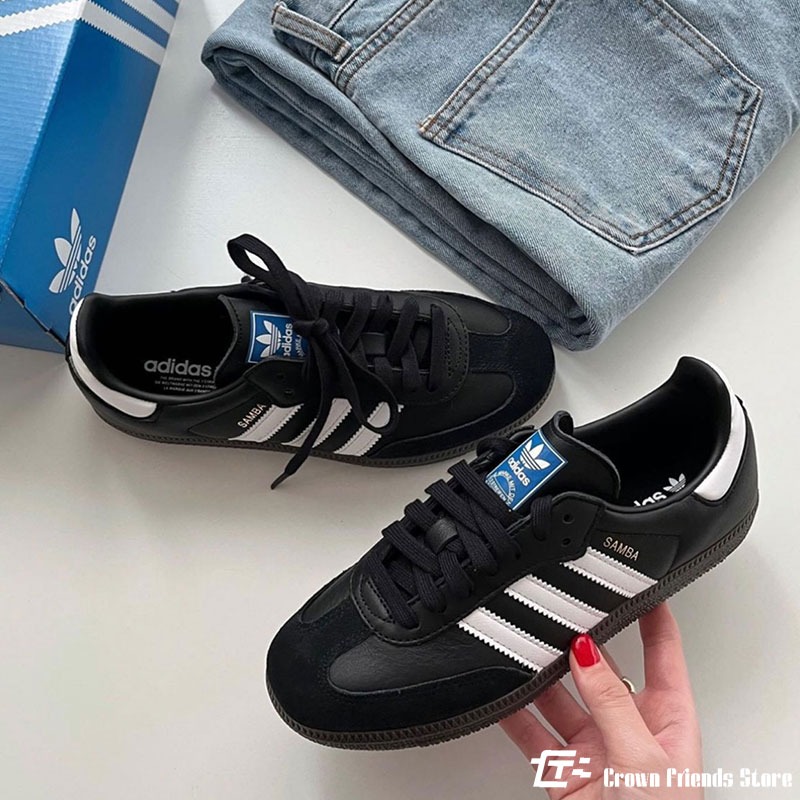 日本代購 Adidsa Originals SAMBA OG 黑白 皮面 復古 德訓鞋 經典 休閒板鞋 男女鞋-細節圖6